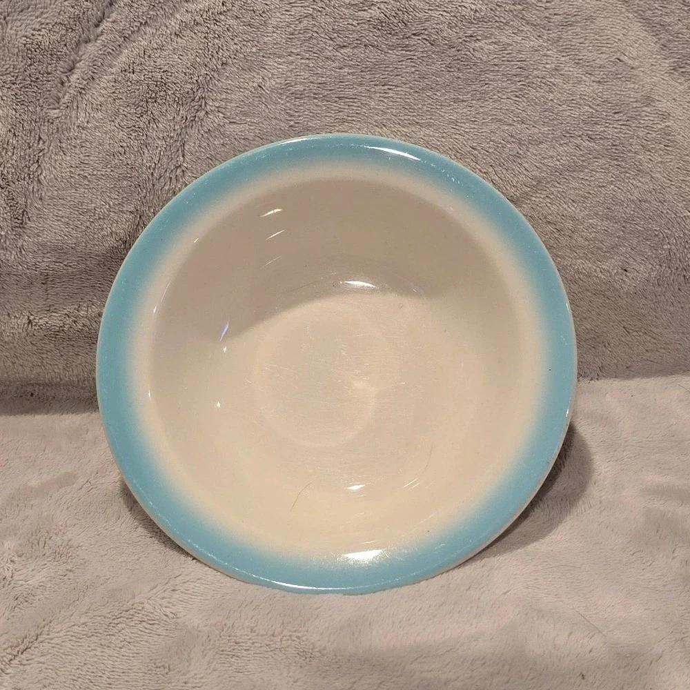 Vintage Buffalo China‎ Turquoise Restaurant Ware Bowl Ceramic Made in USA 6.5